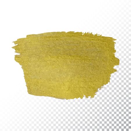 Vector gold paint smear stroke stain. Abstract gold glittering textured art illustration.のイラスト素材