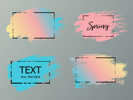 Vector hand drawn artistic design element, box, frame or backgroのイラスト素材