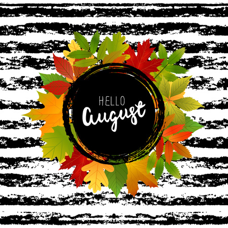 Autumn background, banner design with yellow, green, red leaves.のイラスト素材