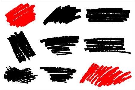 Vector black paint, ink brush stroke, brush, line or texture. Dirty artistic design element, box, frame or background for text.のイラスト素材