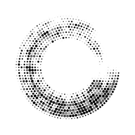 Halftone dots in circle form. Abstract Geometric shape. Graphic design element. Vectorのイラスト素材