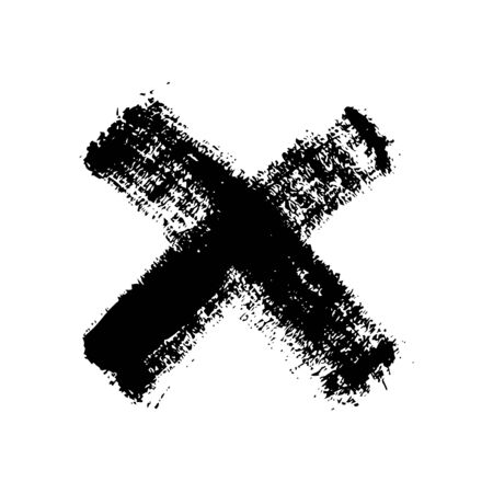 Hand drawn cross brush strokes. X black stripes collection. Cross sign graphic symbol. Vectorのイラスト素材