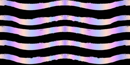 Abstract seamless pattern with holographic stripes design. Futuristic digital vectorのイラスト素材