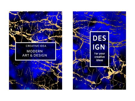 Mixture of acrylic paints. Liquid marble texture with gold lines. Applicable for design cover, presentation, invitation, flyer, annual report, poster and business card, design packaging.Vectorのイラスト素材