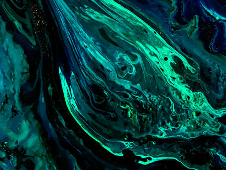 Green marble and gold abstract background texture. Abstract marbling with natural luxury style lines of marble and gold powder. Vectorのイラスト素材