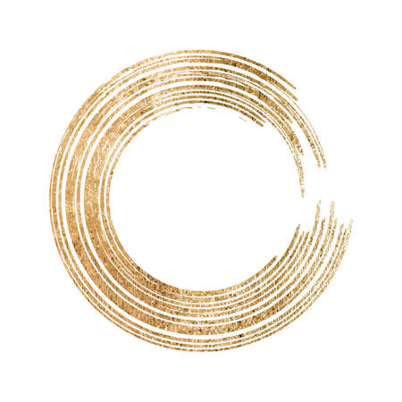 Gold round design templates for posters, brochures, invitations, cover books, catalogs, banners. Vector golden abstract background.のイラスト素材