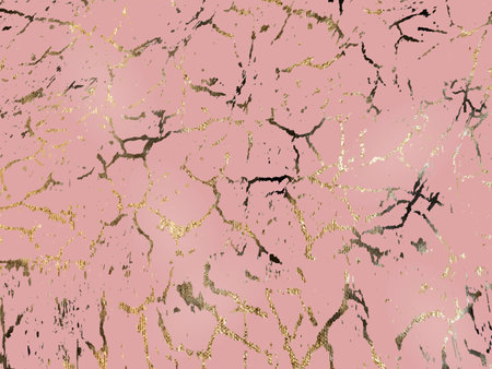 Liquid gold rose marble canvas abstract painting background with gold splatter and stripes texture. Vectorのイラスト素材