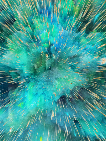 Colorful space background with stars, stellar explosion with particles.の写真素材