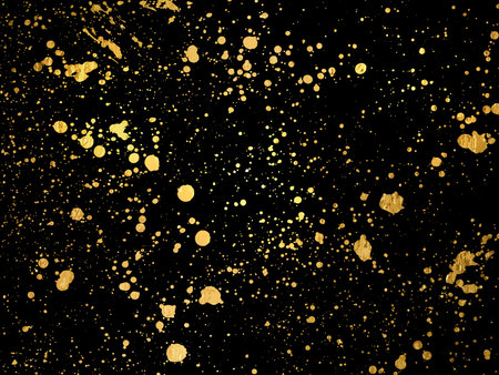 Ink golden blots grunge urban background. Texture Vector. Dust overlay distress grain. Gold paint splatter , dirty, poster for your design.のイラスト素材