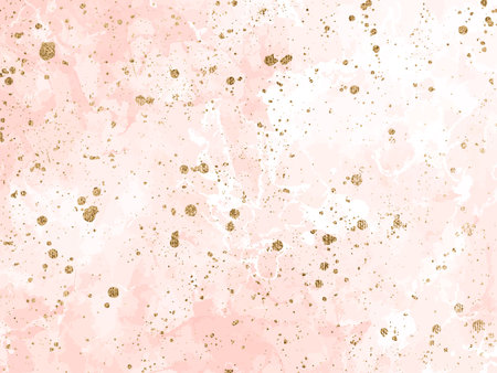 Liquid gold rose marble canvas abstract painting background with gold splatter and stripes texture. Vectorのイラスト素材