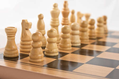 Close-up of Chess game showing rook and pawn
