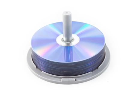 Dvd storage on white backgroundの写真素材