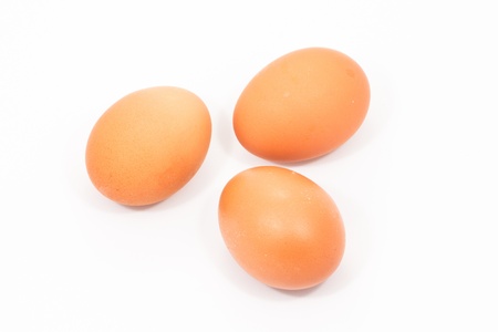 Group of eggs on white isolated