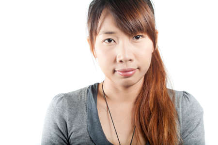 Young asian woman in  casual on white background