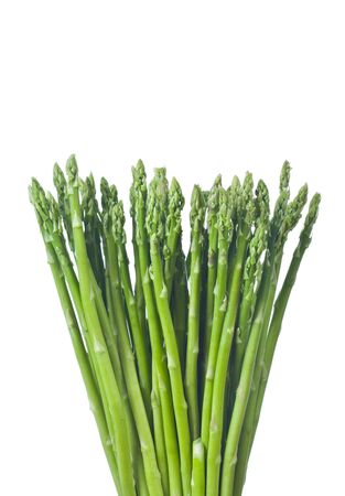 Green Asparagus vegetable on white backgroundの写真素材