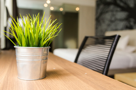 Interior of modern bedd roomの写真素材