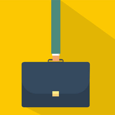 Businessman hand holding briefcase. vector illustrationのイラスト素材