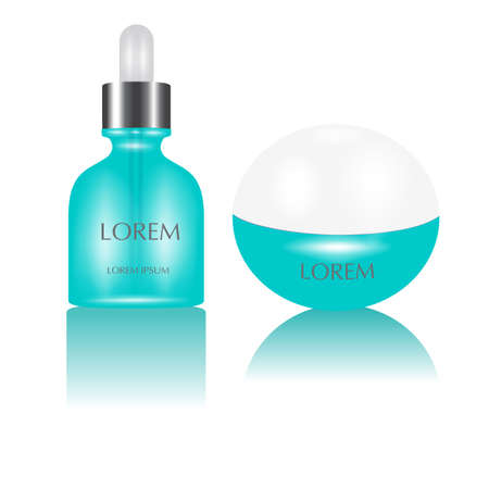 Cosmetic containers isolated on white. Package beauty cream bottle design vectorのイラスト素材