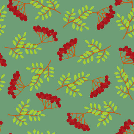 Seamless texture Rowan berries. Endless pattern.のイラスト素材