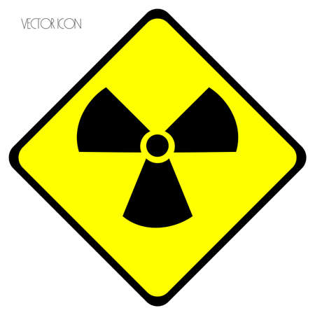 Vector illustration of radiation warning sign, isolated on white backgroundのイラスト素材