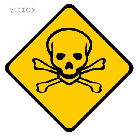 Skull danger sign, symbol.のイラスト素材