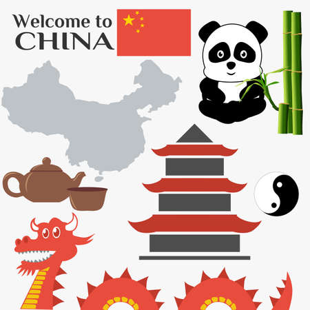 China travel vector illustrationのイラスト素材
