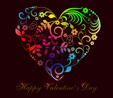 sweet colorful heart, happy valentine's day celebration background image.のイラスト素材