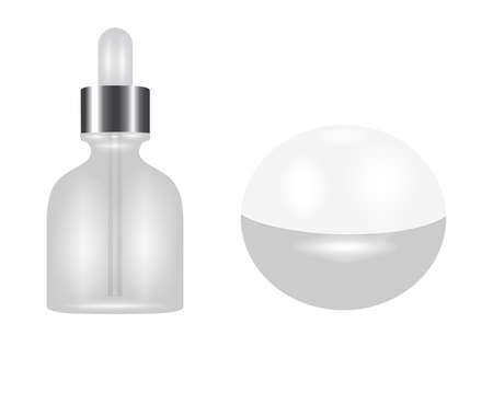 Cosmetic containers isolated on white. Package beauty cream bottle design vectorのイラスト素材