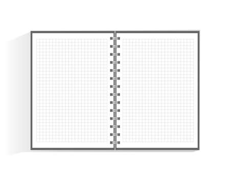 Template for advertising, branding and corporate identity. Realistic spiral notepad. Blank mock up for design. Open cardboard notebook.のイラスト素材
