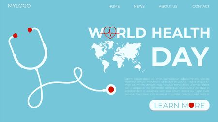Template concept for web page on the theme of World Health Dayのイラスト素材