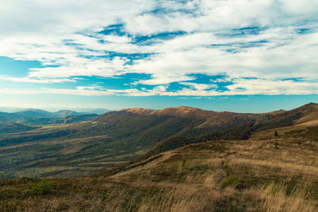 Carpathian Mountains range highland landscape picturesque nature view far from civilizationの写真素材