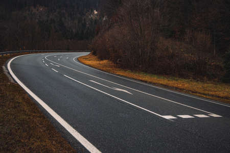 asphalt car road European Union infrastructure transportation object landscaping country side view...