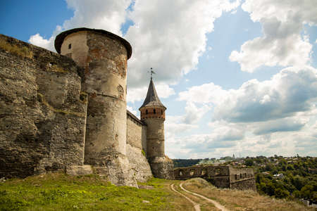 castle ruins historical sightseeing site of Eastern European region placeの写真素材