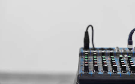 DJ music remote object noise pollution picture on white wallpaper background space pattern conceptの写真素材