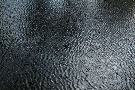 water stream ripple wavy surface top scenic view background in cold weather time