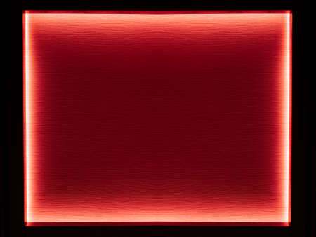 red neon illumination square frame shape dark stylish interior design advertising wallpaper poster pattern simple background shape with empty copy space for your text hereの写真素材