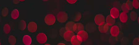 panoramic simple background wallpaper concept picture with pink bokeh circles from festive garland...