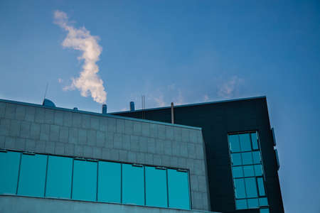 factory plant building industrial exterior block architecture object, sky backgrounds