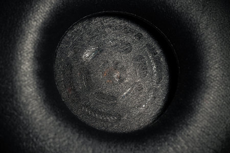 headphones dynamic audio device close up macro photography object with leather black texture