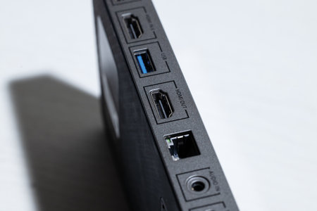 technology device with HDMI USB Audio connectors