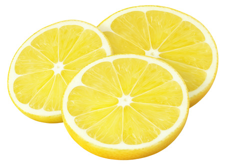 Lemon fruits isolated on white backgroundの写真素材