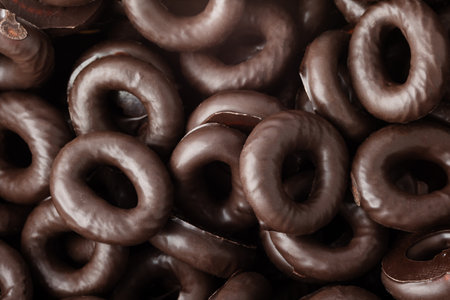 Chocolate donuts closeup