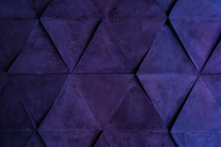 Abstract modern background from different lines in the light of neon lamps. Static geometric shapes