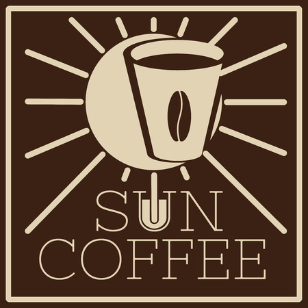 Logo of cafe with sun and glassのイラスト素材