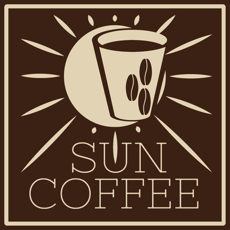 Logo of cafe with sun and glassのイラスト素材