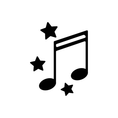 Music note with stars outline icon.のイラスト素材