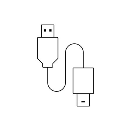 Lightning to usb cable outline icon. Symbol, logo illustration for mobile concept and web design.のイラスト素材