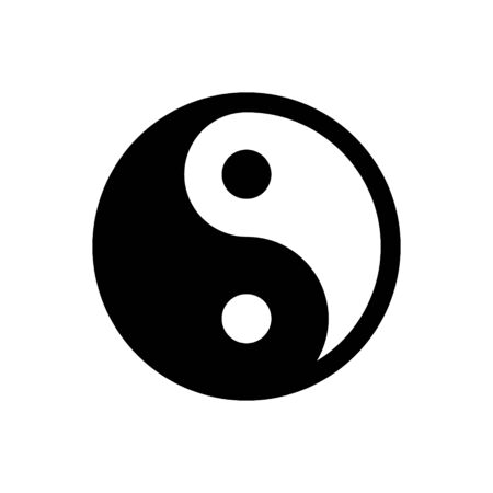 Yin yang outline icon.のイラスト素材