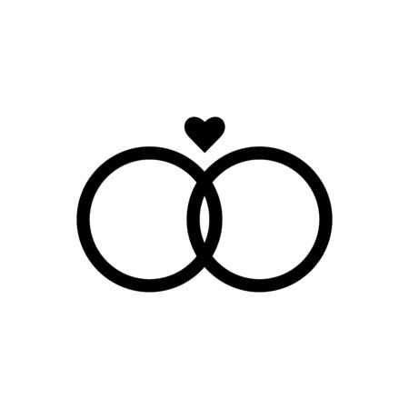 Wedding rings outline icon.のイラスト素材