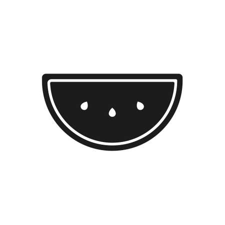 Slice of watermelon outline icon. Symbol, logo illustration for mobile concept and web design.のイラスト素材